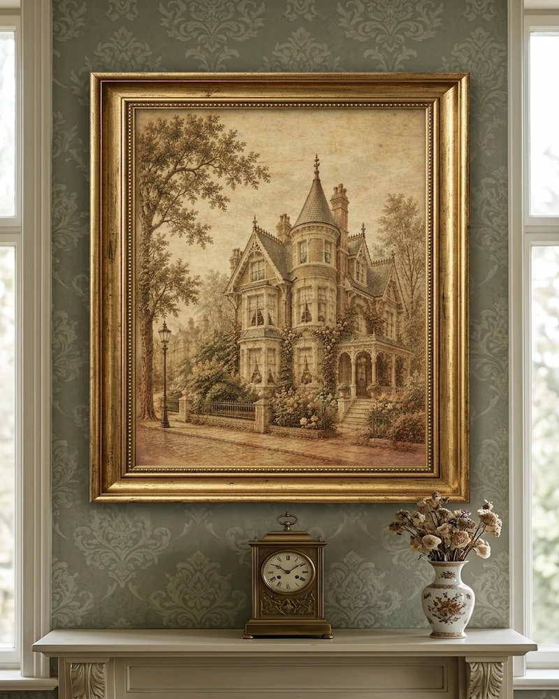 Victorian Architecture Wall Art of 3 Set